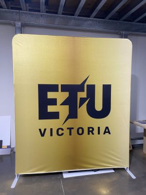 printed partition screen 2 Double sided printed partition screen for offices, schools, universities, trade shows, exhibitions in melbourne